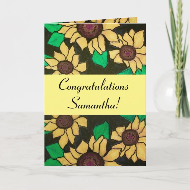 Carte Sunny Sunflower Félicitations pour le diplôme Jaun (Devant)