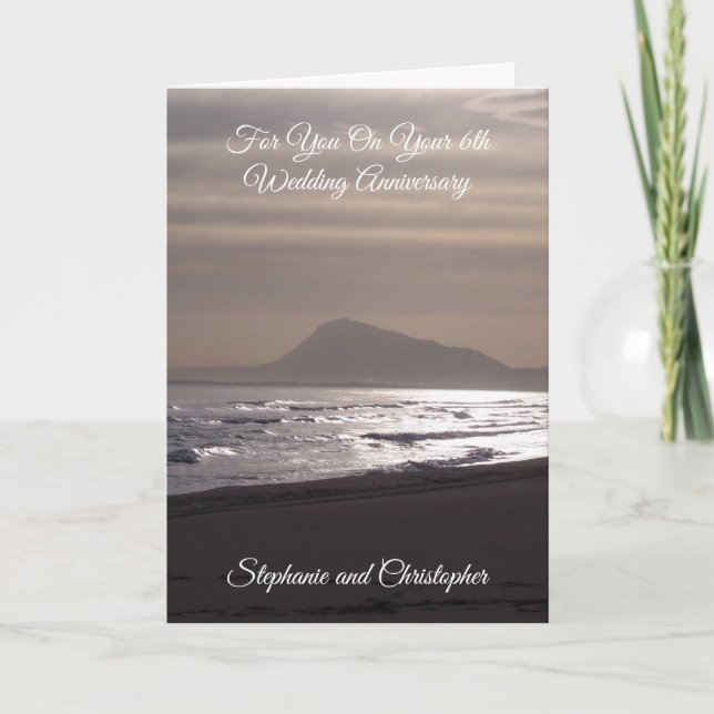 Carte Sunrise 6e anniversaire Mariage personnalisé (Devant)