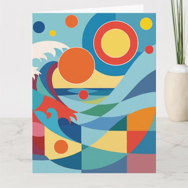 Carte Sunrise Ocean Wave Birthday Card (Devant)