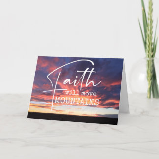 Carte Sunset Faith Mountains Cross Christian Blank