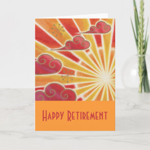 Carte Sunset 'Happy Retirement' orange