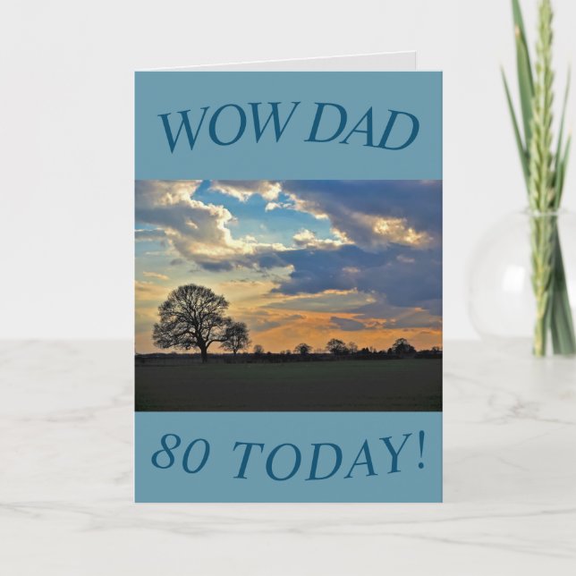 Carte Sunset Sky 80th Birthday Card pour papa (Devant)