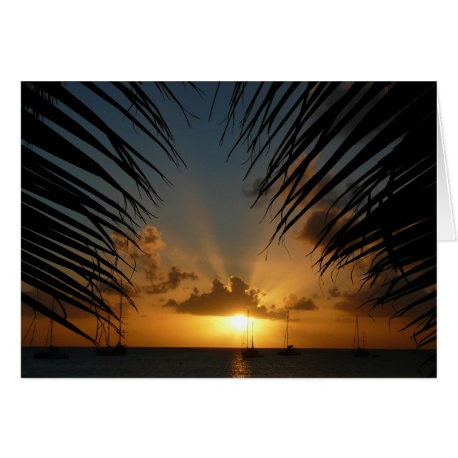 Carte Sunset Through Palm Frances (Devant horizontal)