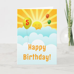 Carte Sunshine Happy Face et Ballons Anniversaire de l'â