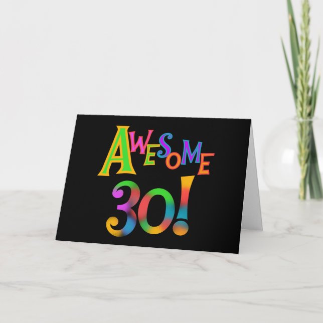 Carte Super 30 T-shirts et cadeaux d'anniversaire (Devant)