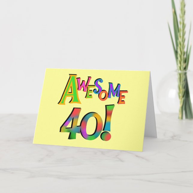 Carte Super 40 T-shirts et cadeaux d'anniversaire (Devant)