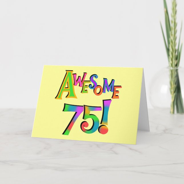 Carte Super 75 T-shirts et cadeaux d'anniversaire (Devant)