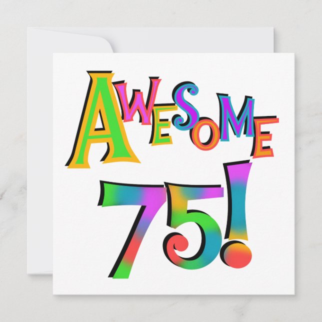 Carte Super 75 T-shirts et cadeaux d'anniversaire (Devant)