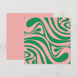 Carte super à rouleaux rétro rose et vert