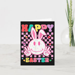Carte Super Bunny Smile Face Joyeux Pâques Hommes Enfant