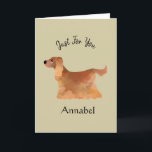 Carte Super Cute Personalised Cocker Spaniel<br><div class="desc">This super cute card featuring an adorable Cocker Spaniel on a dark vanilla background which you can personalise is suitable for all occasions ©Julie McIver</div>