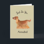 Carte Super Cute Personalised Cocker Spaniel<br><div class="desc">This super cute card featuring an adorable Cocker Spaniel on a dark vanilla background which you can personalise is suitable for all occasions  ©Julie McIver</div>