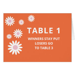 Carte super de table Bunco Orange pour le tableau 