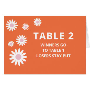 Carte super de table Bunco Orange pour le tableau 