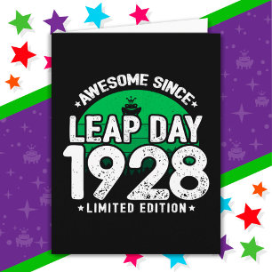 Carte Super depuis 1928 Leap Année Jour Février 29 Anniv