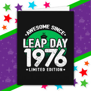 Carte Super depuis 1976 Leap Année Jour Février 29 Anniv