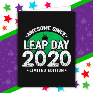 Carte Super depuis 2020 Leap Année Jour Février 29 Anniv