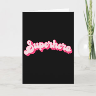 Carte Super-héros - Mignon Rose Vintage Retro Halloween