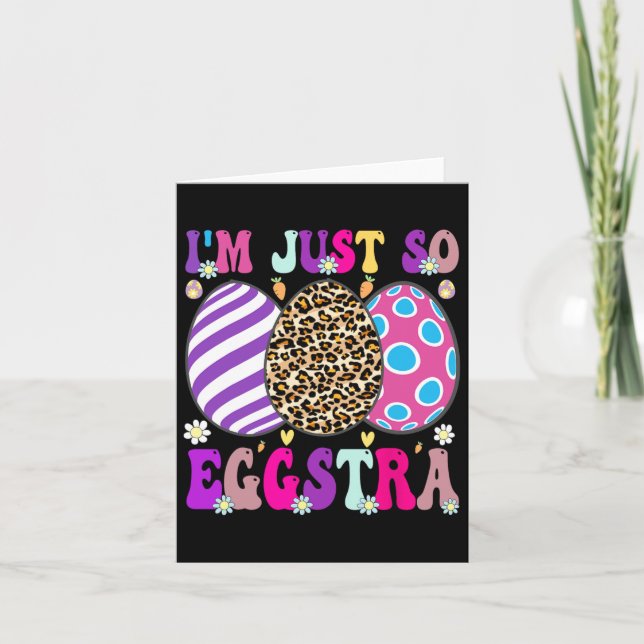 Carte Super Je suis juste si Eggstra Funny Egg Pâques By (Devant)