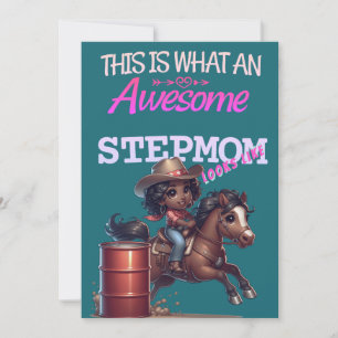 Carte Super Maman de substitution Cowgirl Fête des mères