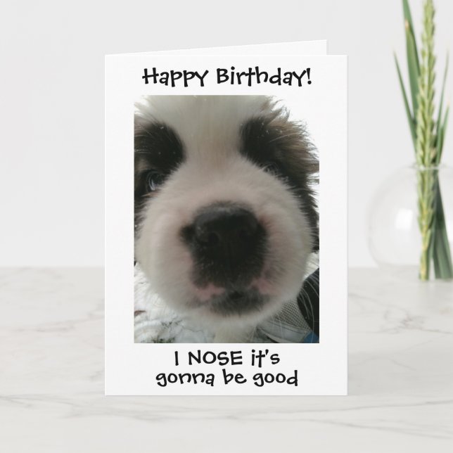 Carte Super mignon Chiot I Noter son Anniversaire Person (Devant)