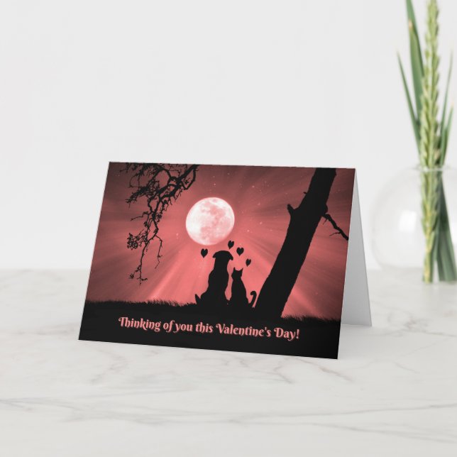 Carte Super mignonne Chien et Chat Général Joyeux Valent (Devant)