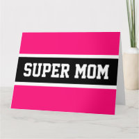 SUPER MOM Sportif amusant rose vif rayures noires