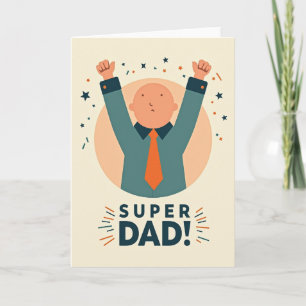 Carte Super Papa de Style Rétro