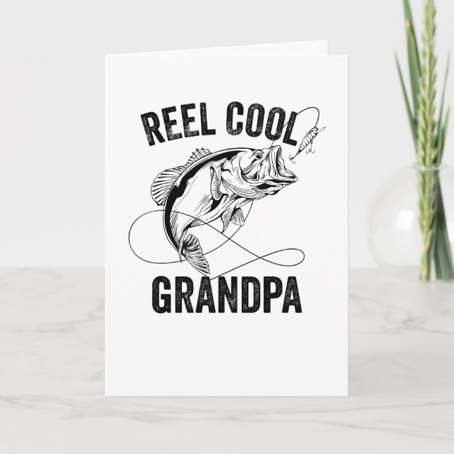 Carte Super Papy Rétro Cadeau de Fête des Pères Pêche (Devant)
