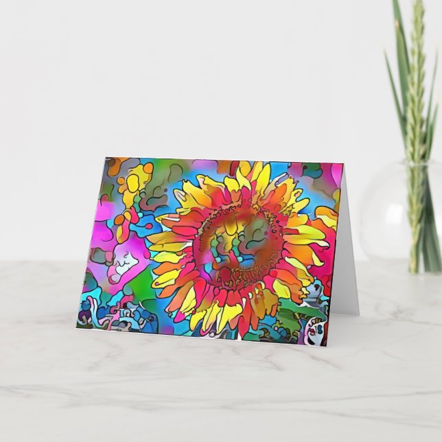 Carte super Pop Art Sunflower (Devant)