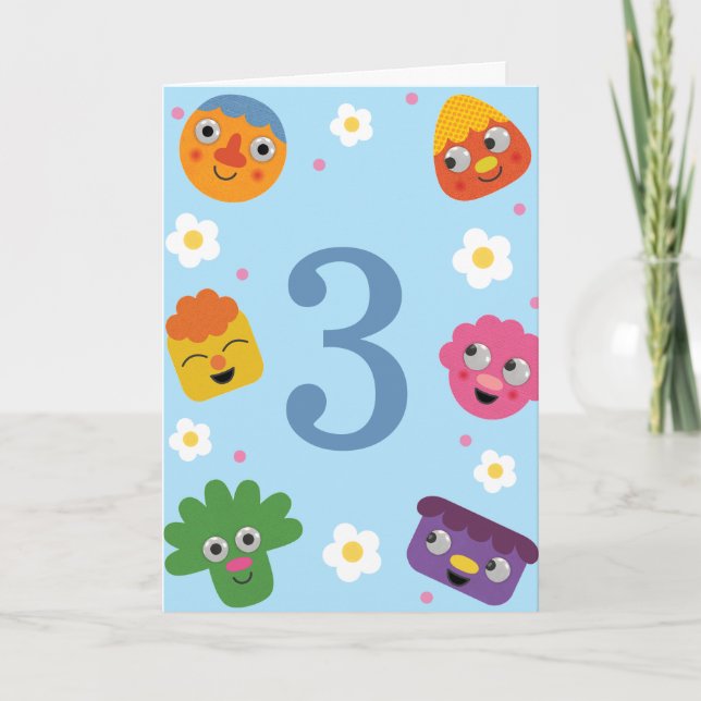 Carte Super Simple | Anniversaire Fleurs Bleues Noodle & (Devant)