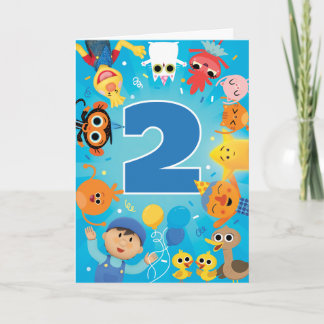Carte Super Simple Confettis de personnages pour anniver