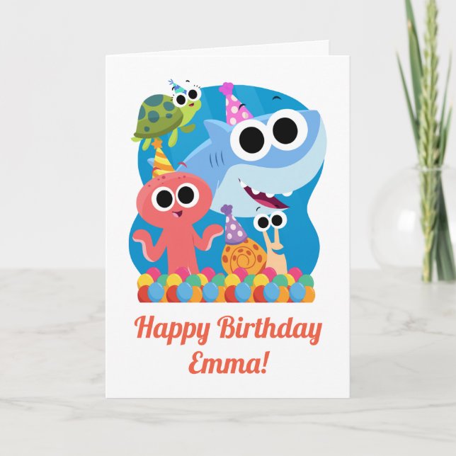Carte Super simple | Finny Shark Confetti Anniversaire (Devant)