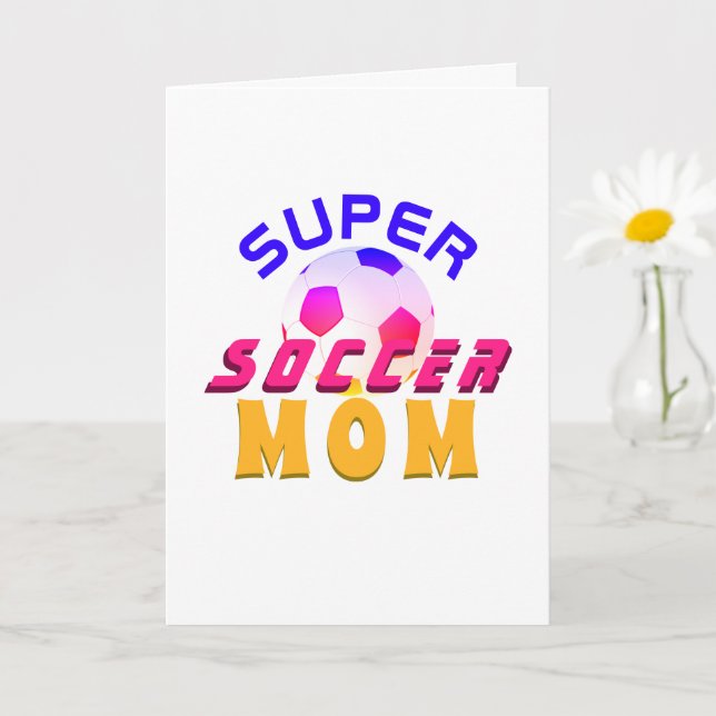 Carte Super Soccer Maman Football Sport Fête des Mères (Petite plante)