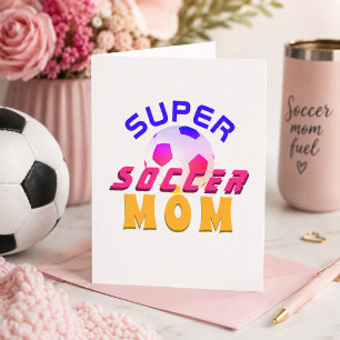 Carte Super Soccer Maman Football Sportive Fête des Mère