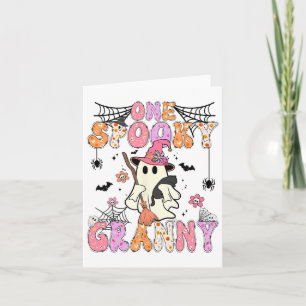 Carte Super Un Éffrayant Granny Retro Halloween Cute Gho