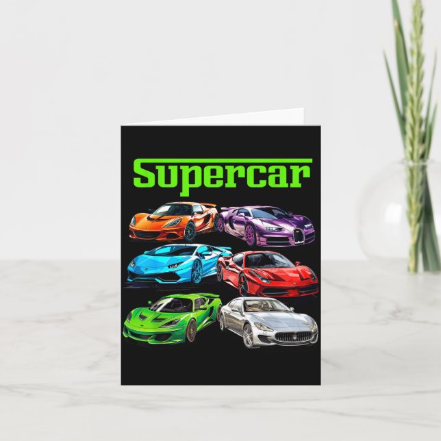 Carte Super voiture cool mec Srts course fan graphique H (Devant)