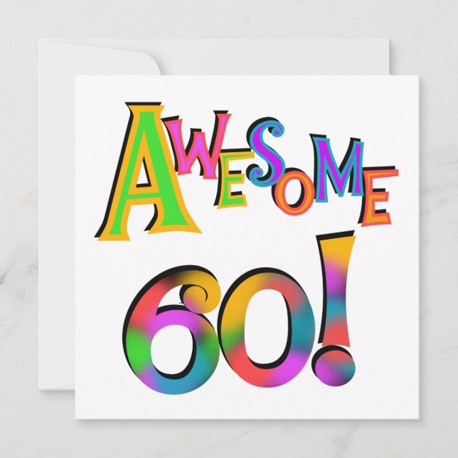 Carte Superbe 60 T-shirts et cadeaux d'anniversaire (Devant)