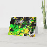 Superbe Artwork Abstrait Jaune Vert