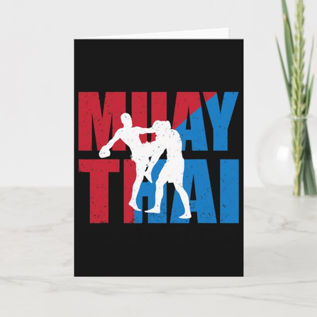 Carte Superbe conception de combattant de Muay Thai Kick (Devant)