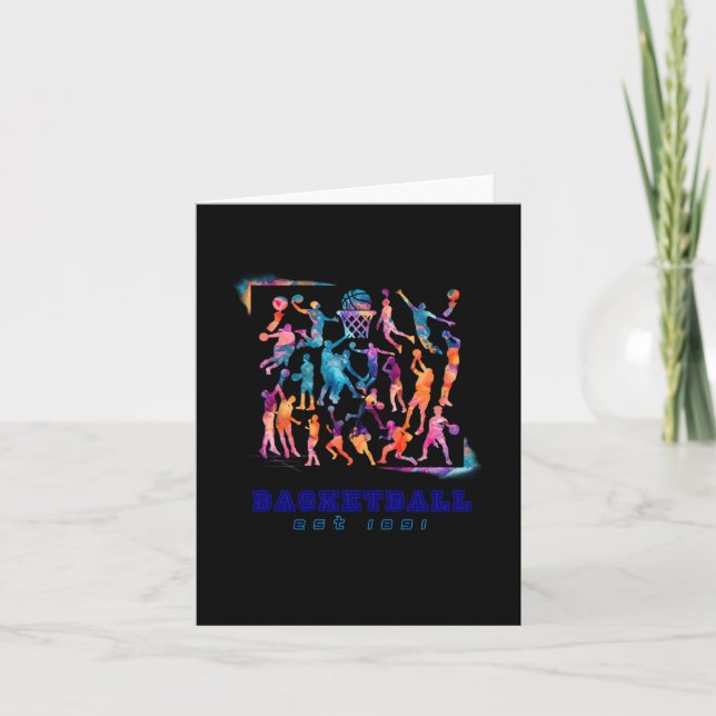 Carte Superbe design de basketball avec éclaboussures de (Devant)