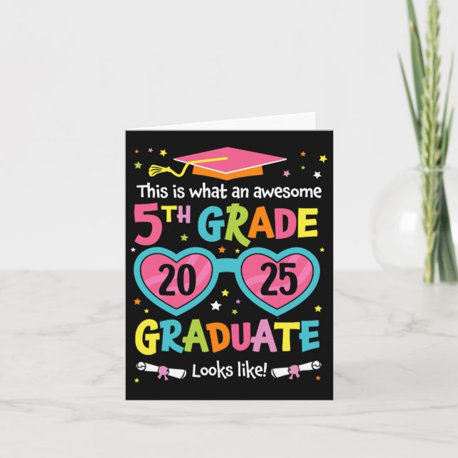 Carte Superbe Diplômé de 5e année ressemble à Cl 2025 Gr (Devant)