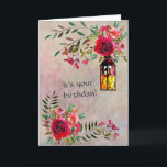 Carte Superbe Floral Élégant Joyeux Anniversaire<br><div class="desc">Dites Joyeux Anniversaire avec une carte florale étonnante. Changez les mots en avant pour un ami; soeur; mère; tante — c'est tout à vous de créer!</div>