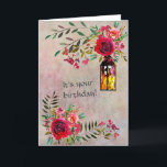 Carte Superbe Floral Élégant Joyeux Anniversaire<br><div class="desc">Dites Joyeux Anniversaire avec une carte florale étonnante.  Modifier les mots en avant pour un ami; soeur ; mère ; tante — c'est tout à vous de créer !</div>