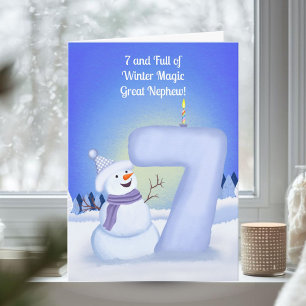 Carte Superbe neveu joyeux 7e anniversaire bonhomme de n