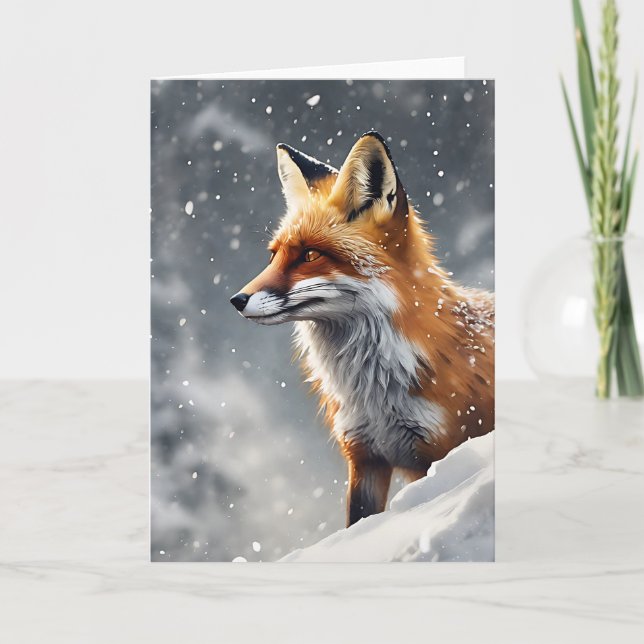Carte Superbe Renard Rouge en chute libre (Devant)