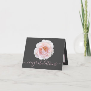 Carte Superbe Rose Rose Rose Grey Arrière - plan Félicit