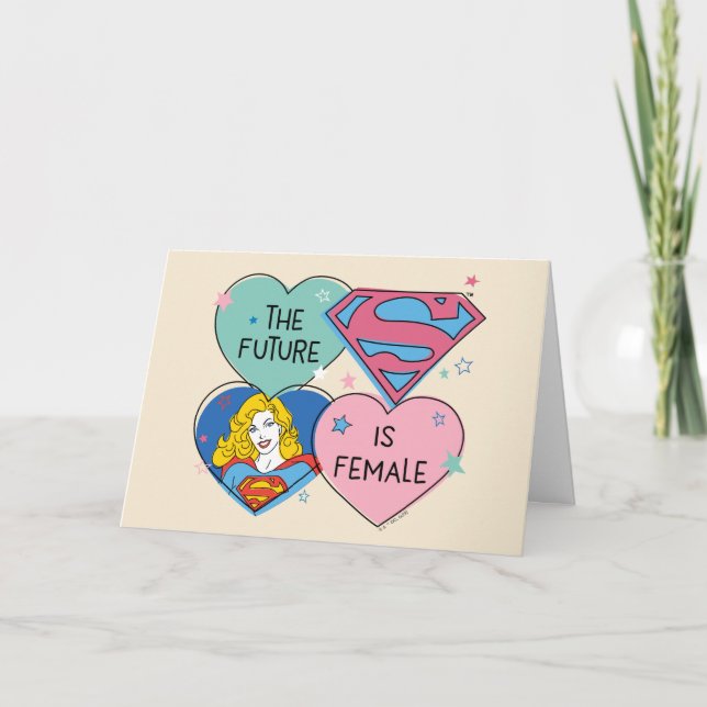 Carte Supergirl "L'avenir est féminin" (Devant)