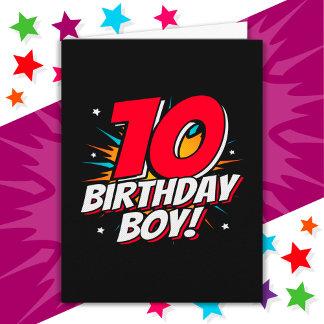 Carte Superhero 10 ans Anniversaire Garçon 10e Anniversa