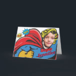 Carte Superhero Birthday Girl Comic ⚡ Special Kid<br><div class="desc">Superhero enfant. Anniversaire de Superhero Girl. Anniversaire de Superhero Girl. Customisez pour changer facilement la face et le nom. Whimzazzical kid superhero Female Superhero Enfants Personnalisé Anniversaire Superhero Anniversaire Girl ⚡ Spécial Enfant Faîtes de l'anniversaire de votre enfant vraiment SUPER avec cette carte d'anniversaire comique remplie d'action! 💥 Avec un...</div>